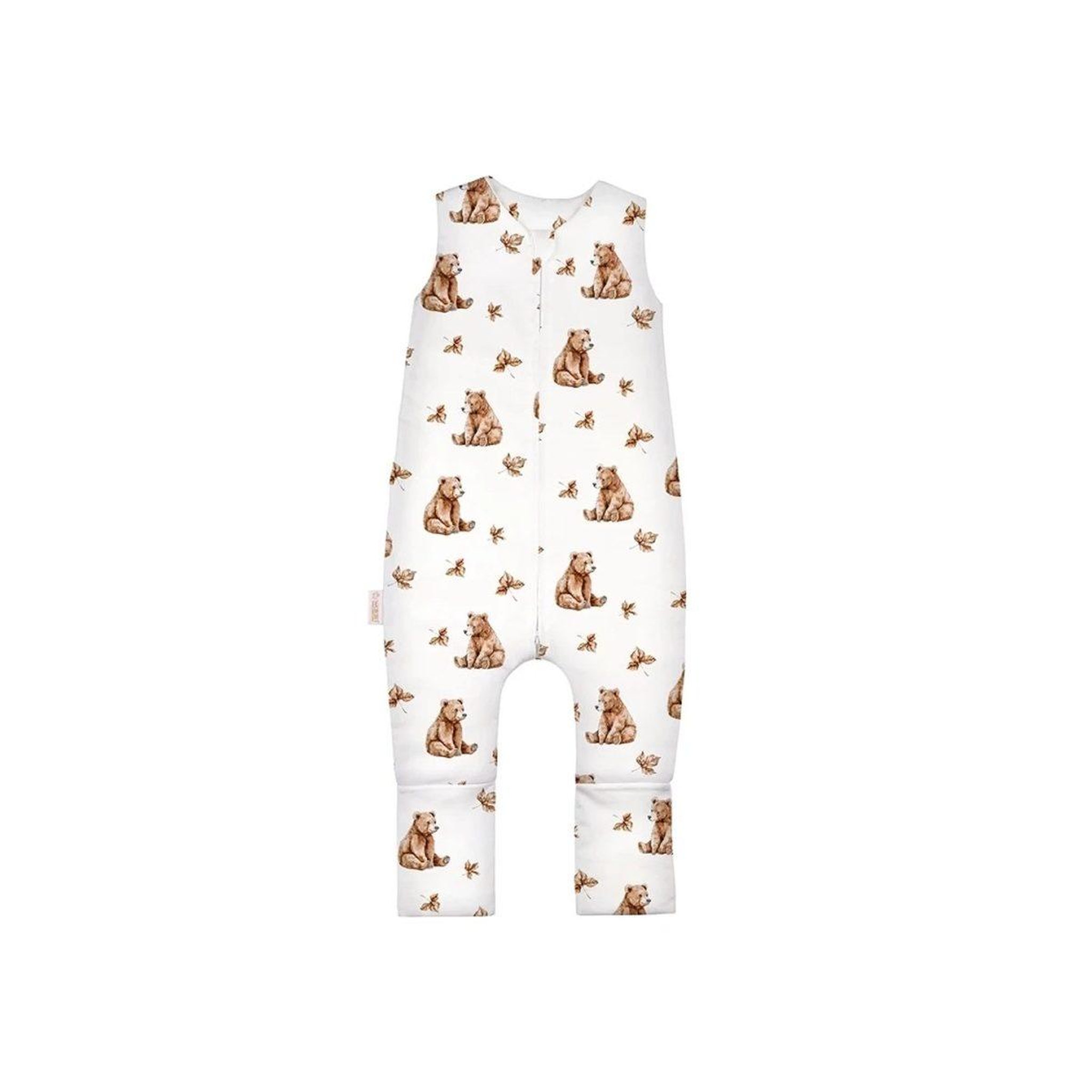 Voir la diapositive 3 : WALDIN Gigoteuse à jambes en coton 2,5 TOG - taille S (1-2 ans) - motif oursons, blanc