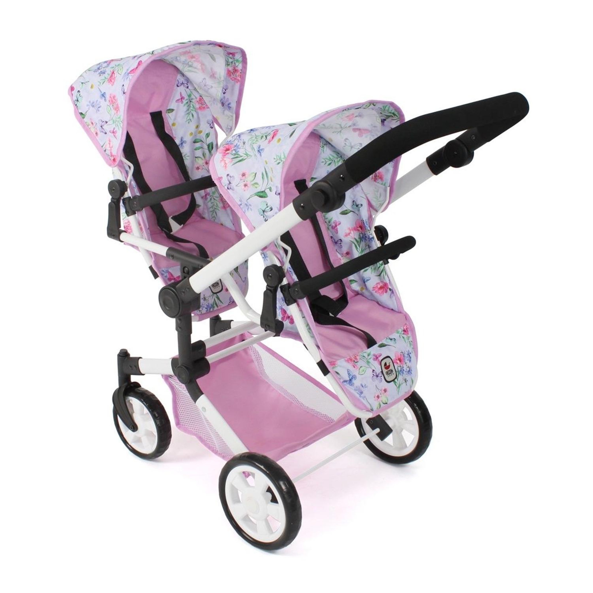Voir la diapositive 4 : BAYER CHIC 2000 Poussette double pour poupées Linus Duo Flowers