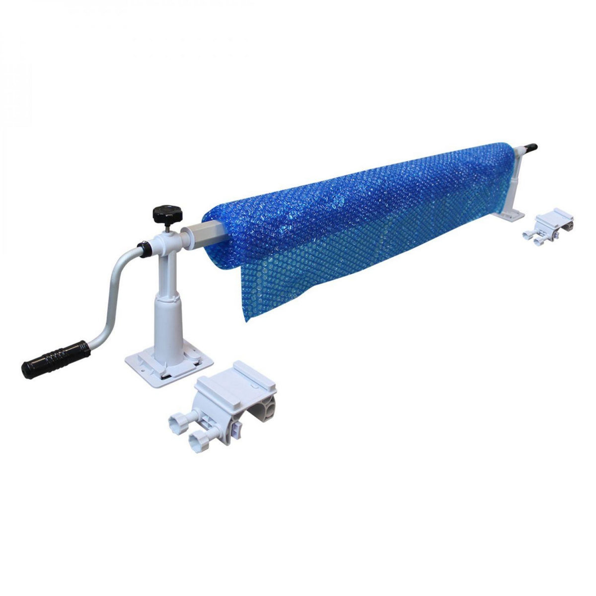 LINXOR Enrouleur de bâche à bulles pour piscine hors sol extensible de 1.37m à 6.15m avec pinces