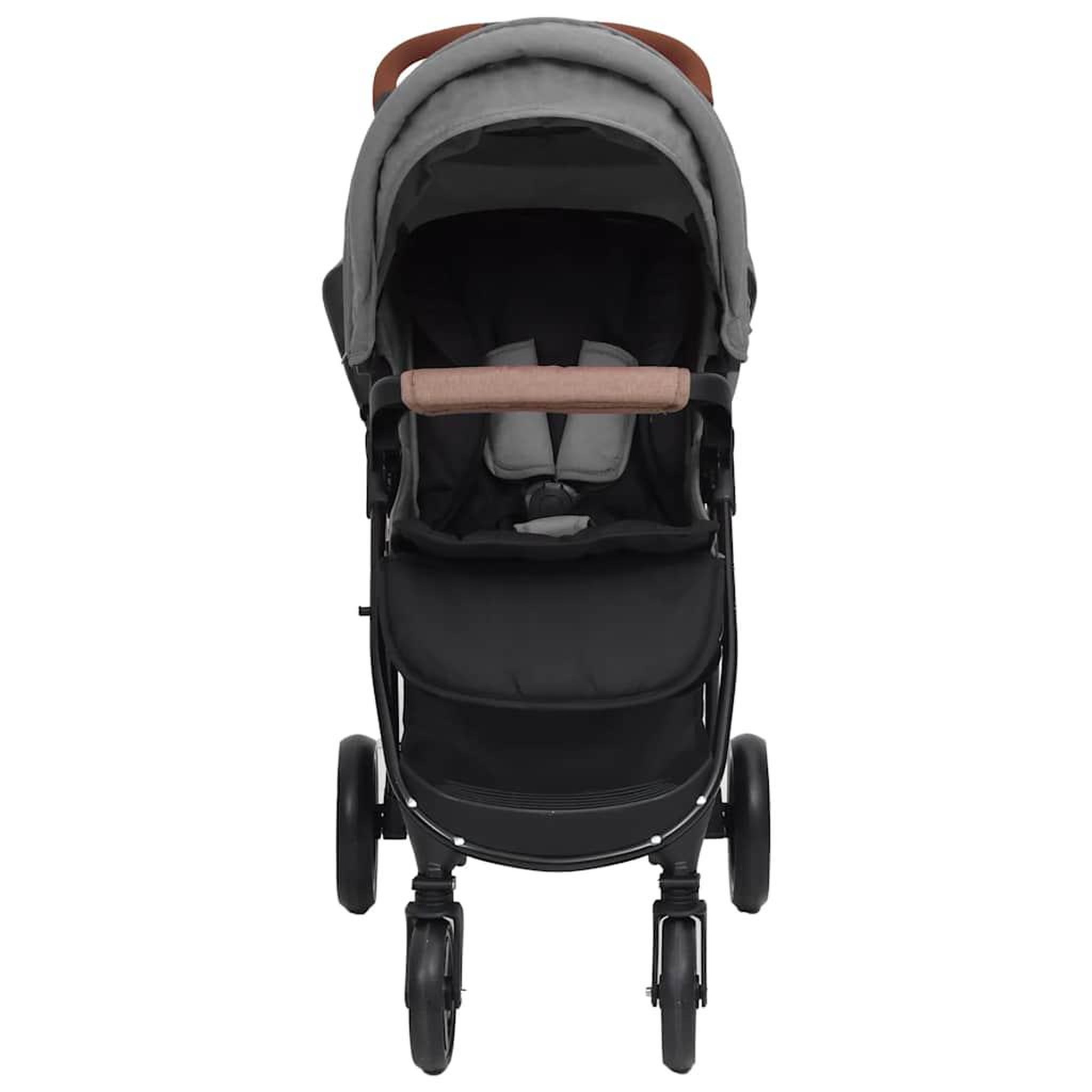 Voir la diapositive 3 : VIDAXL Poussette pour bebe 2-en-1 Gris clair Acier