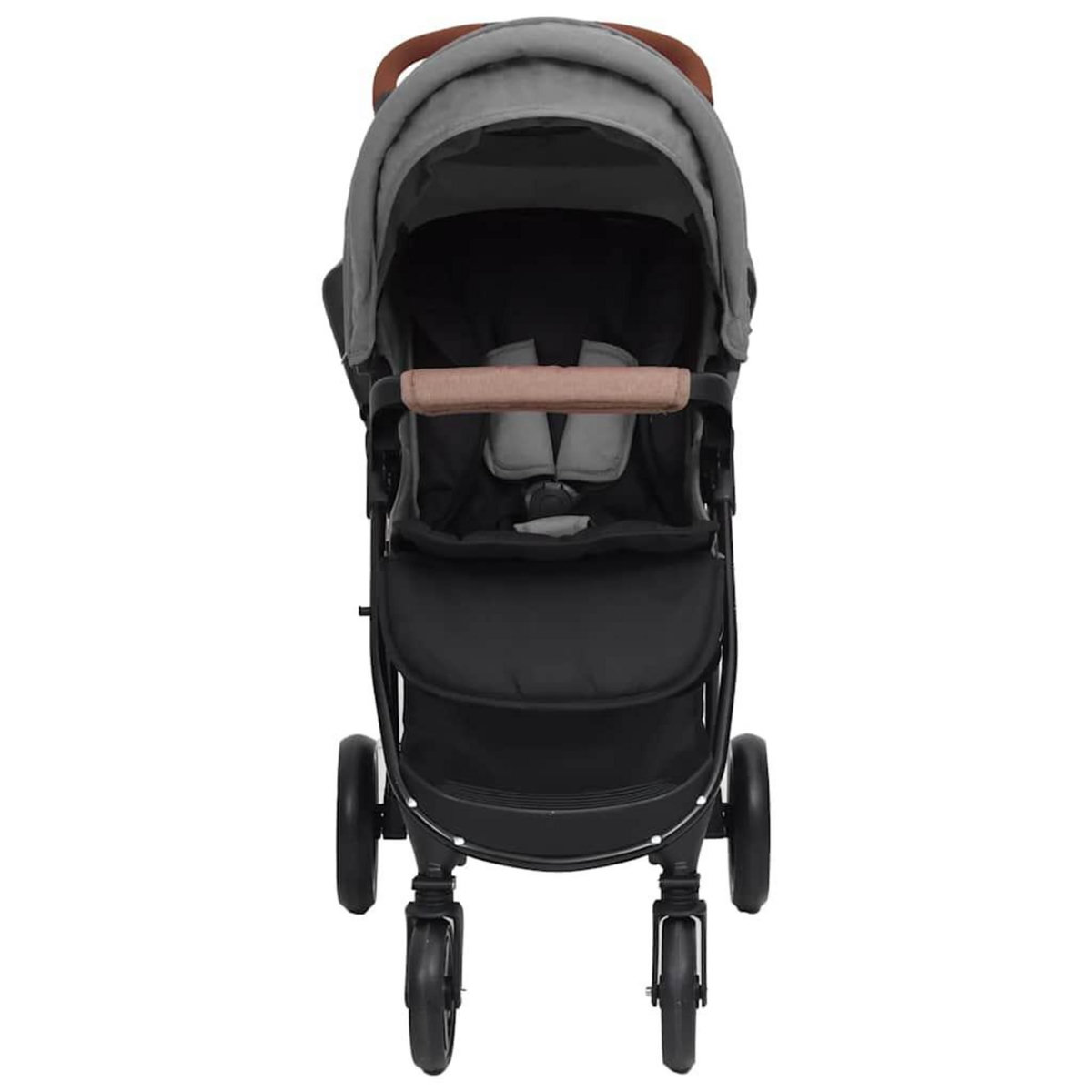 VIDAXL Poussette pour bebe 2-en-1 Gris clair Acier
