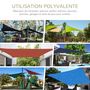 Voir la diapositive 6 : OUTSUNNY Voile d'ombrage carré 3 x 3 m polyéthylène haute densité résistant aux UV crème