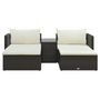 Voir la diapositive 2 : VIDAXL Salon de jardin 5 pcs avec coussins Resine tressee Marron