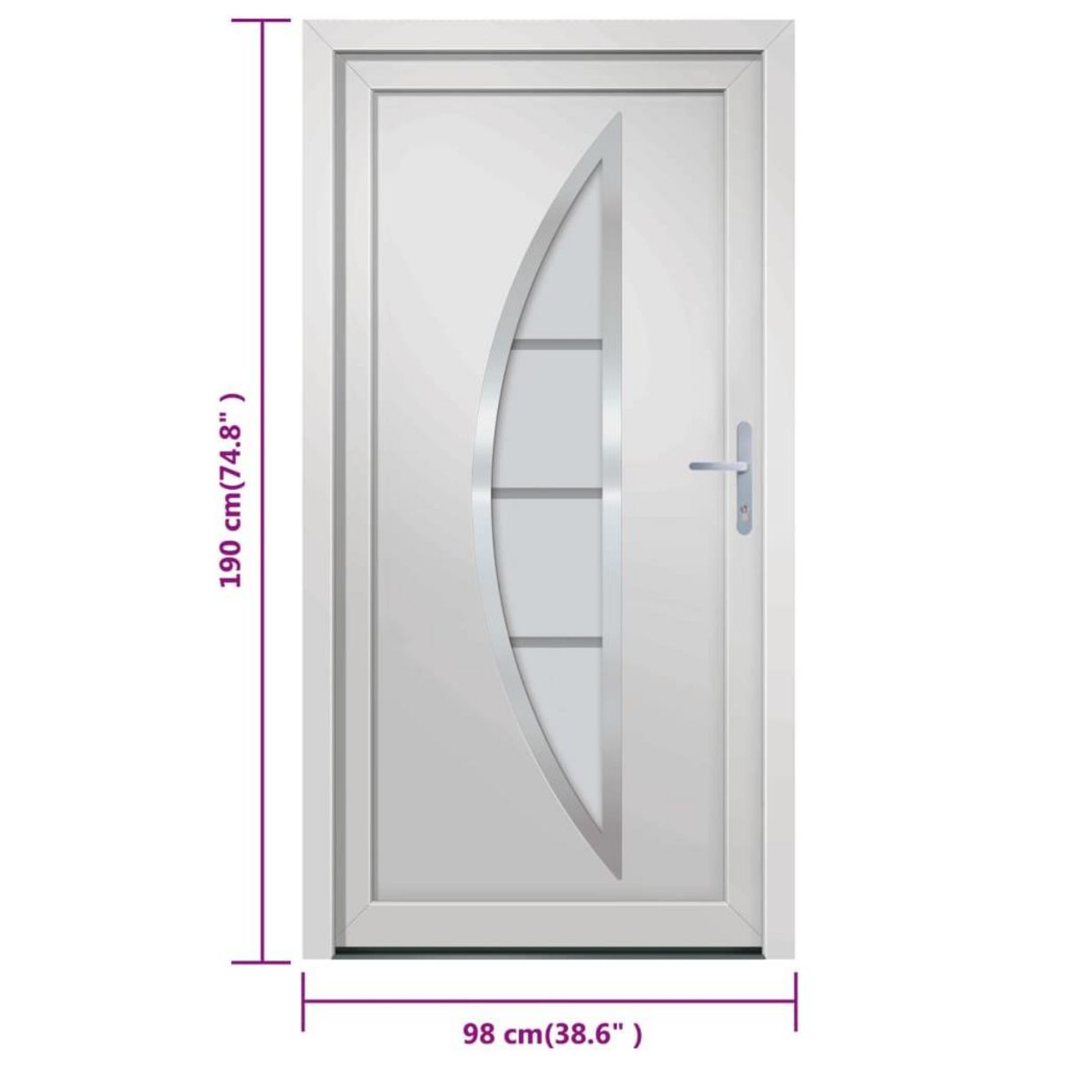 VIDAXL Porte d'entree blanc 98x190 cm PVC