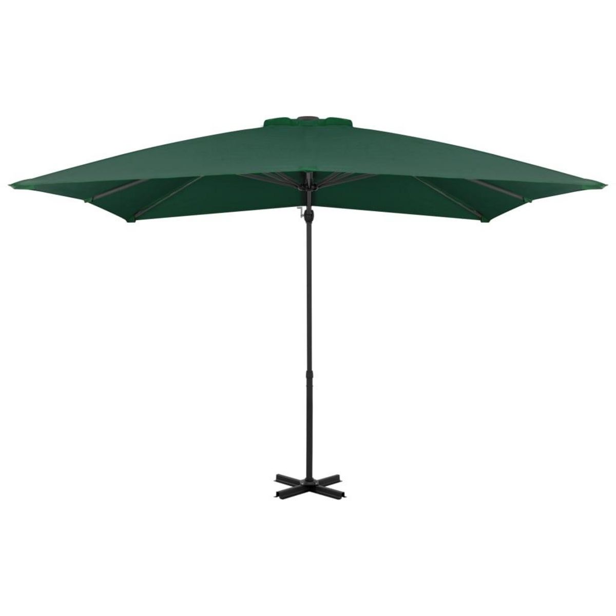 VIDAXL Parasol de jardin en porte-a-faux et poteau en aluminium vert