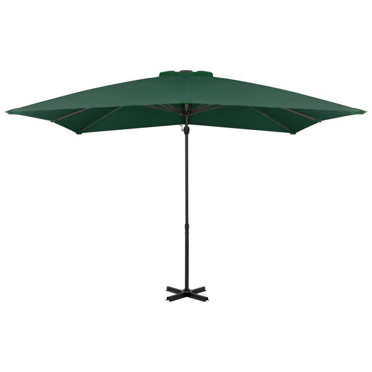 VIDAXL Parasol de jardin en porte-a-faux et poteau en aluminium vert