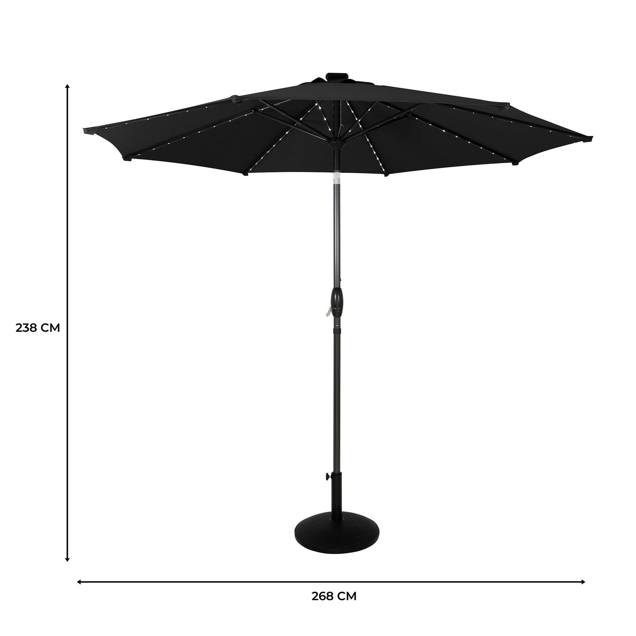 Voir la diapositive 5 : Monster Parasol Inclinable à LED 2,7 m & Socle en Béton