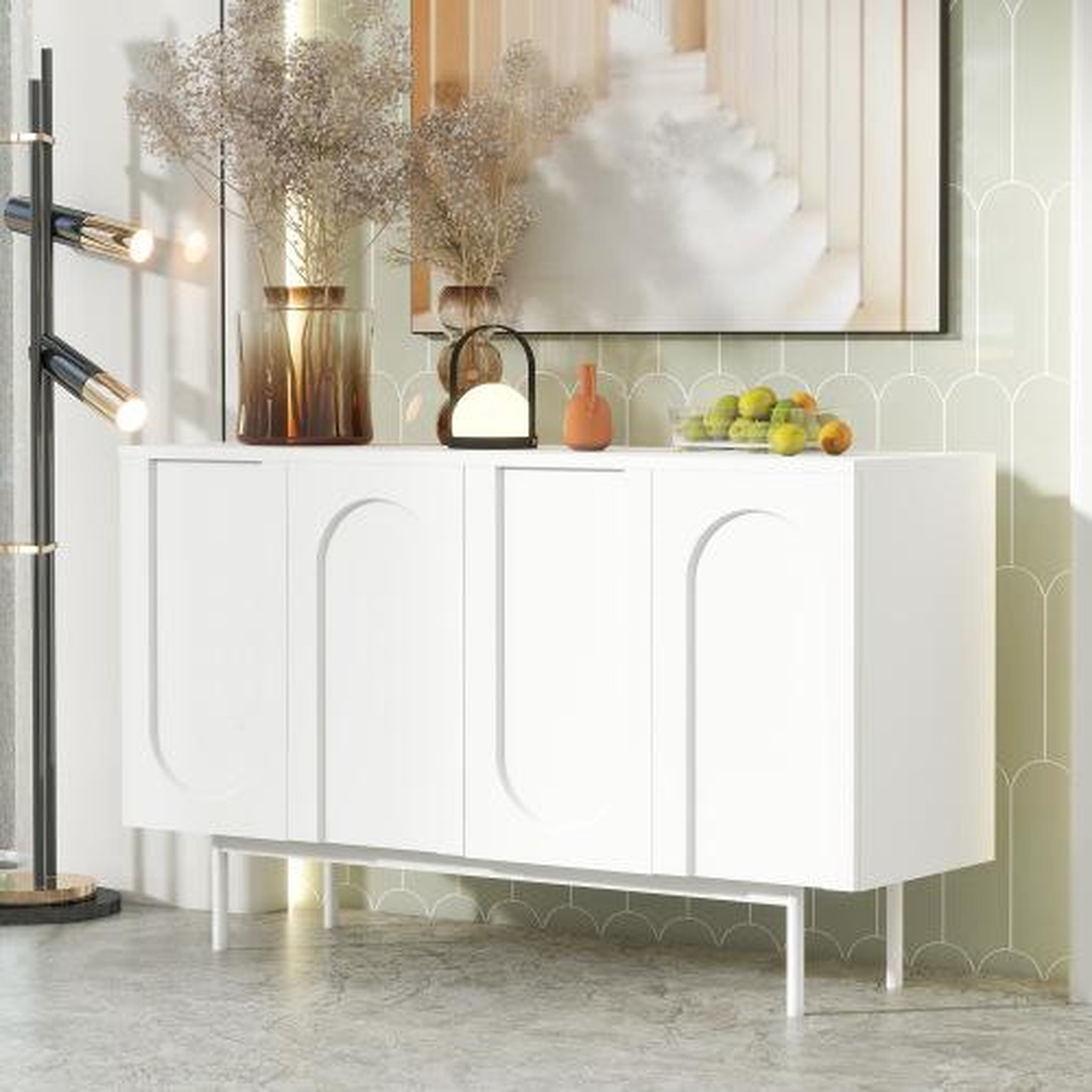 Voir la diapositive 4 : MERAX Buffet 4 porte(s) 0 tiroir(s) - 140 cm blanc mdf