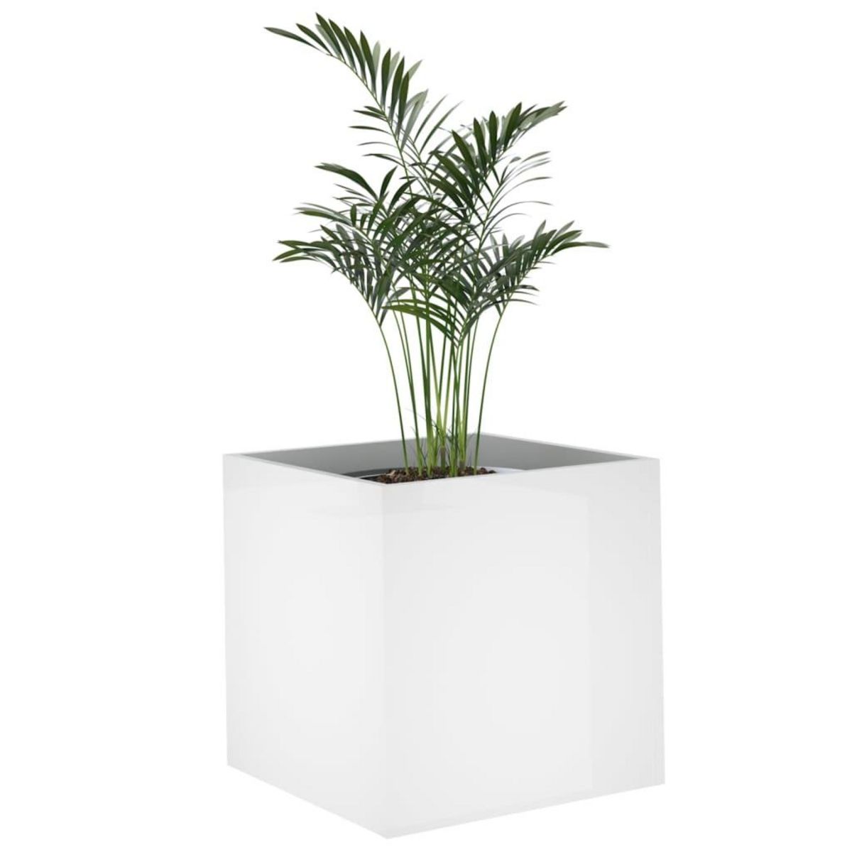 VIDAXL Jardiniere Blanc brillant 40x40x40 cm Bois d'ingenierie