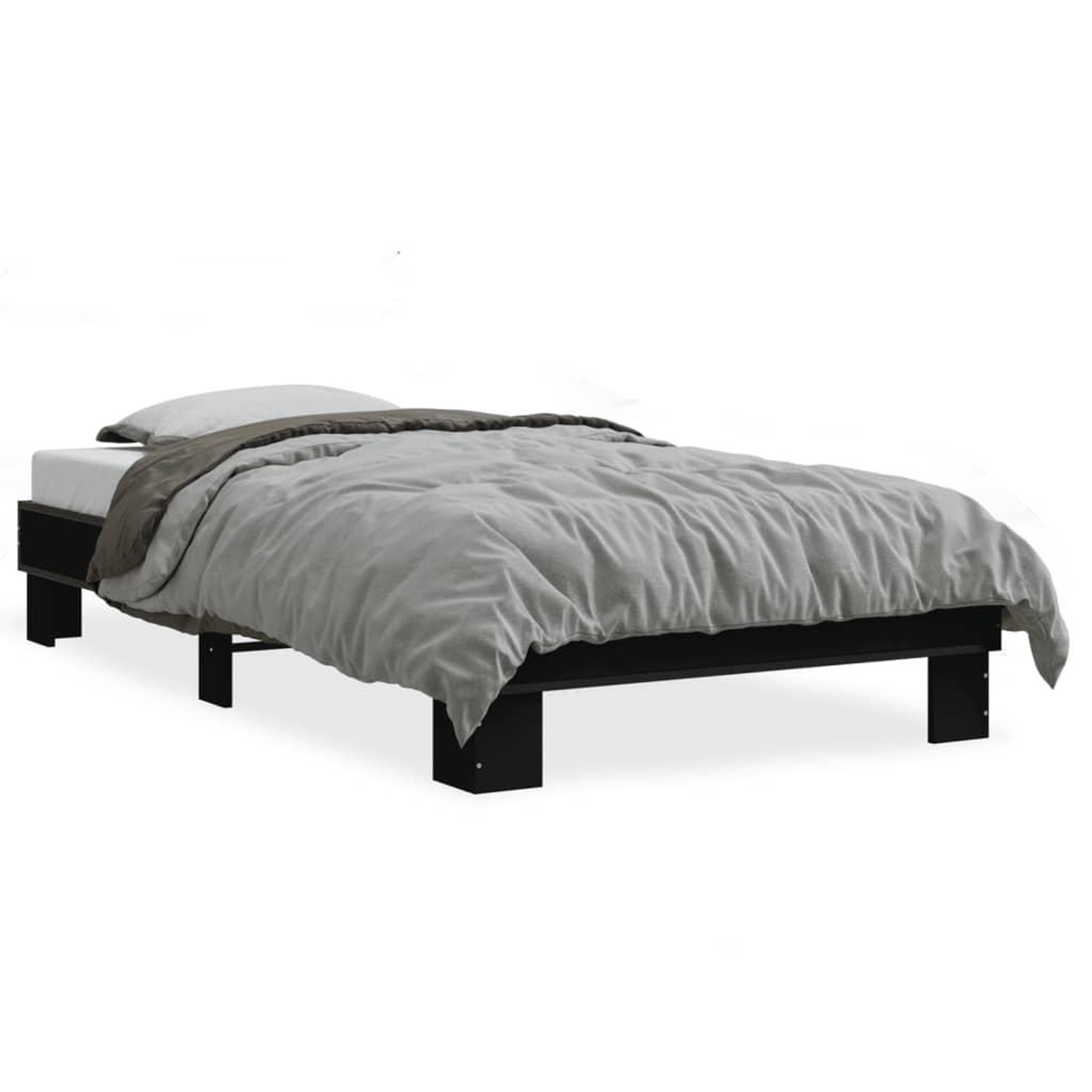 Voir la diapositive 2 : VIDAXL Cadre de lit sans matelas noir 90x190 cm