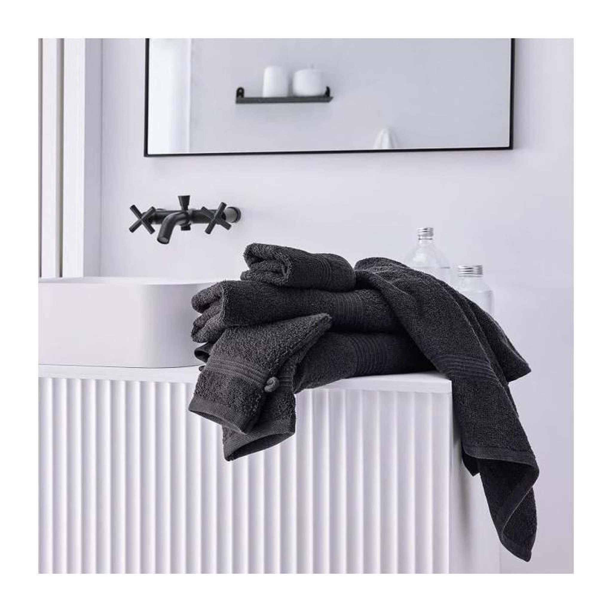 Voir la diapositive 2 : Today TODAY Essential - Maxi drap de bain 90x150 cm 100% Coton coloris fusain