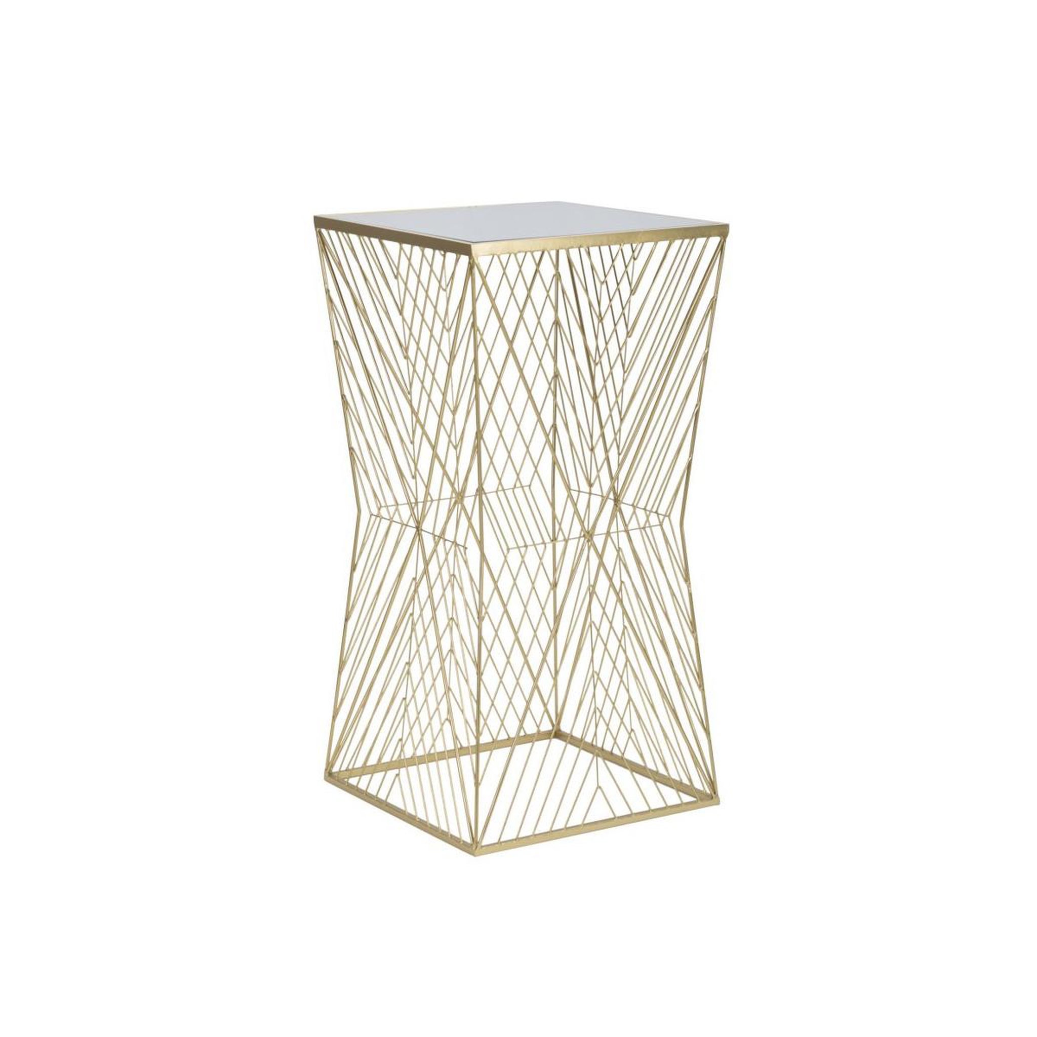 Paris Prix Table d'appoint carrée design  lines  100cm or