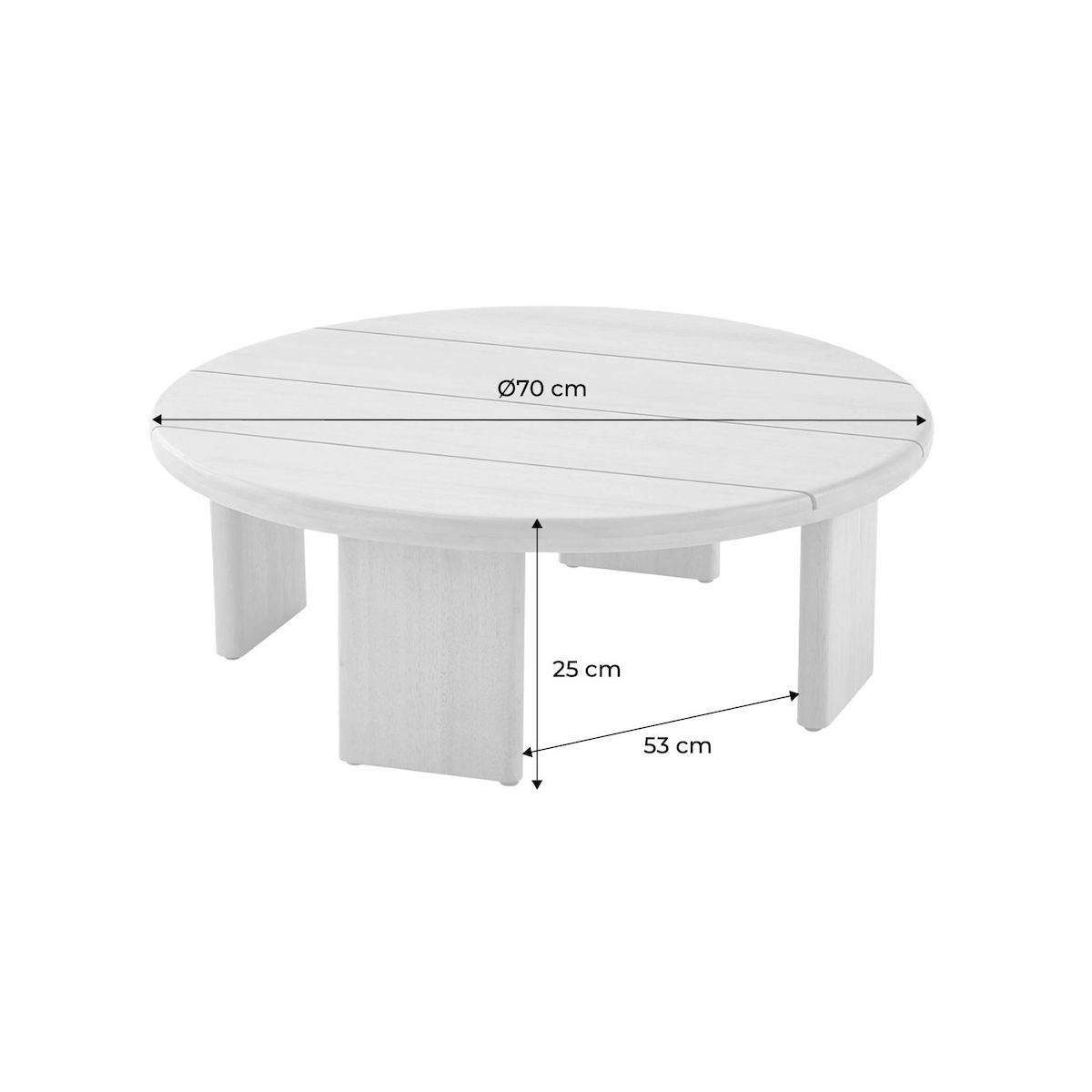 SWEEEK Table basse de jardin ronde bois d'acacia naturel 70cm - Kaita