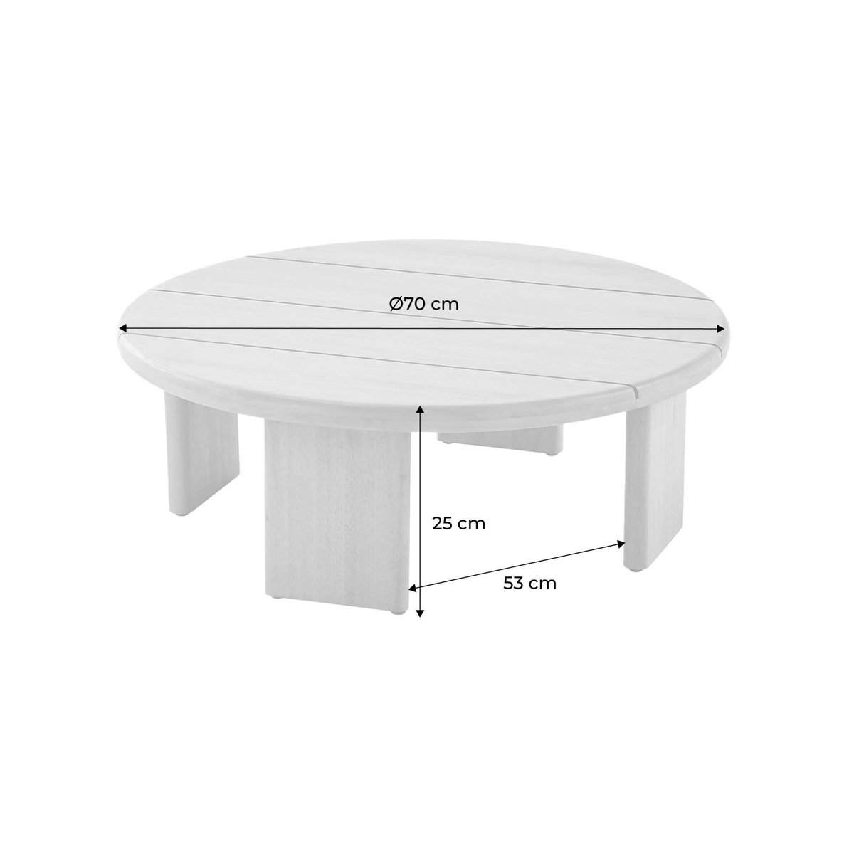 SWEEEK Table basse de jardin ronde bois d'acacia naturel 70cm - Kaita