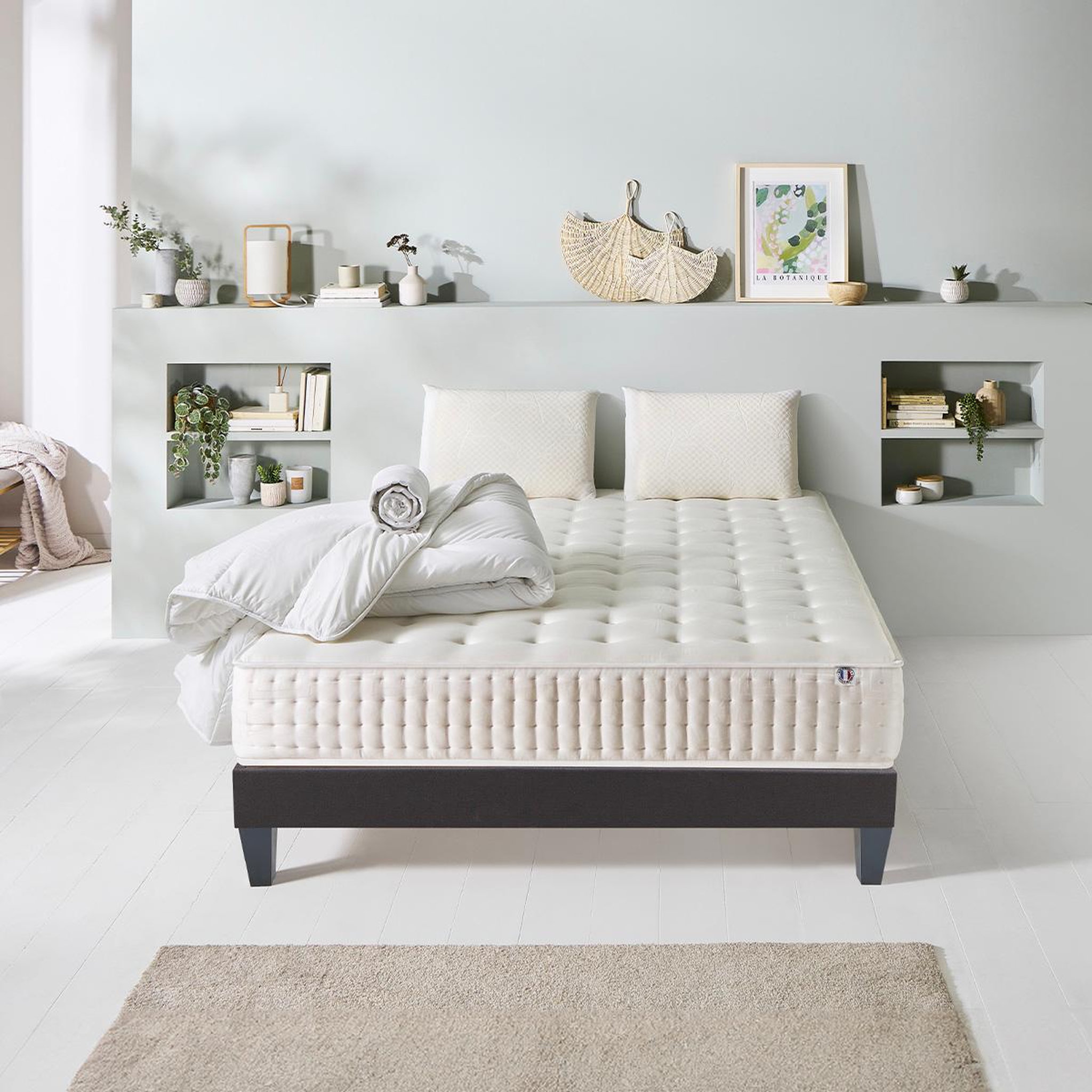 Voir la diapositive 2 : OLYMPE LITERIE OLYMPE LITERIE | Pack Prêt à dormir APOLLON | Matelas Mémoire de forme + Sommier + Accessoires