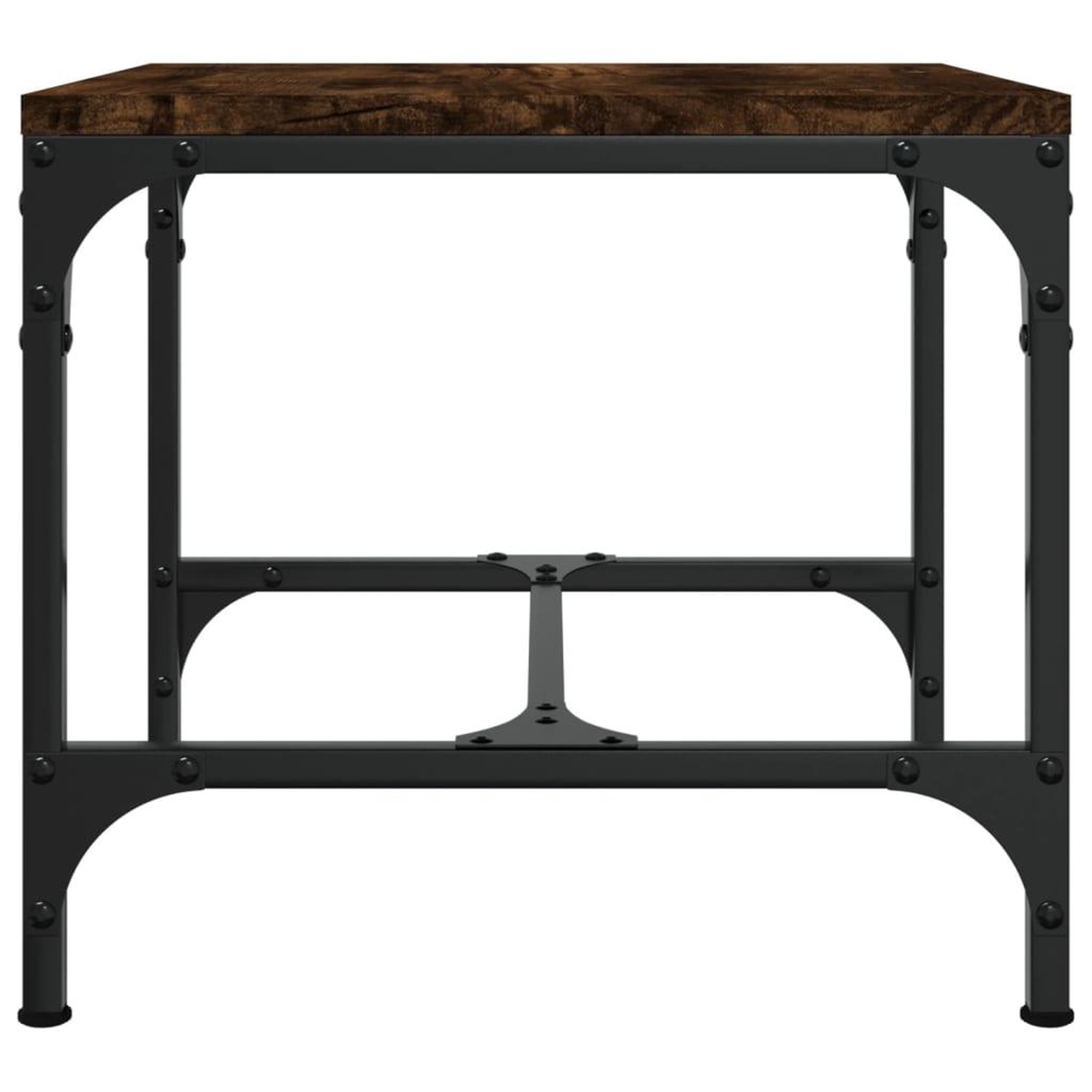 Voir la diapositive 5 : VIDAXL Table basse Chene fume 50x50x35 cm Bois d'ingenierie