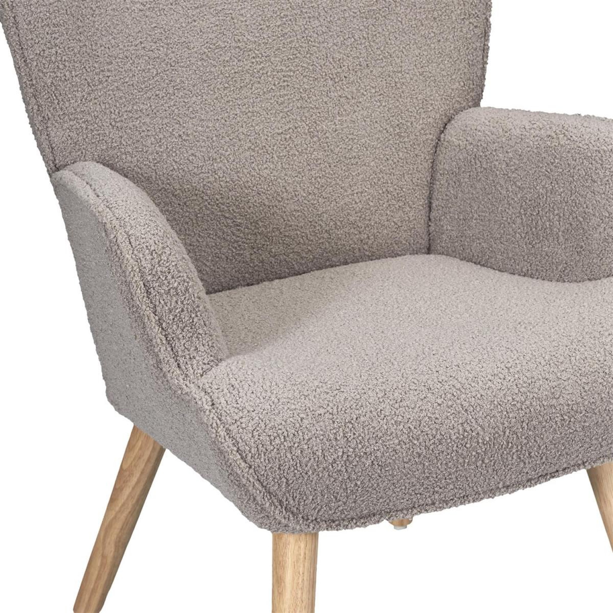 Voir la diapositive 6 : The Home Deco Factory Fauteuil bouclette  rhea  96cm taupe