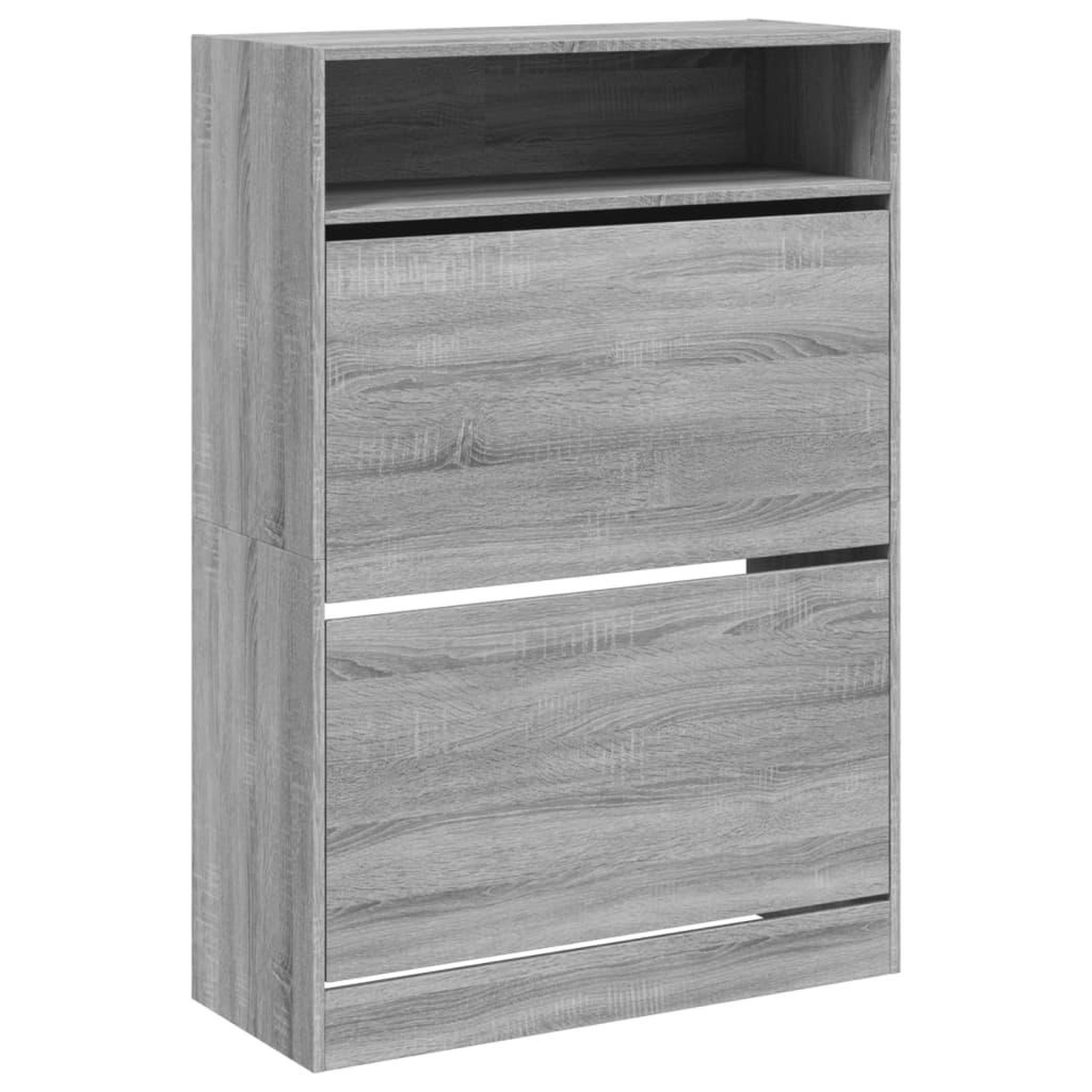 Voir la diapositive 2 : VIDAXL Armoire a chaussures 2 tiroirs rabattables sonoma gris