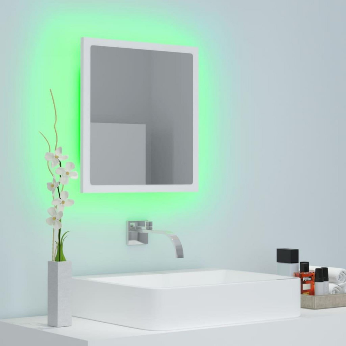 VIDAXL Miroir a LED de salle de bain Blanc 40x8,5x37 cm Acrylique