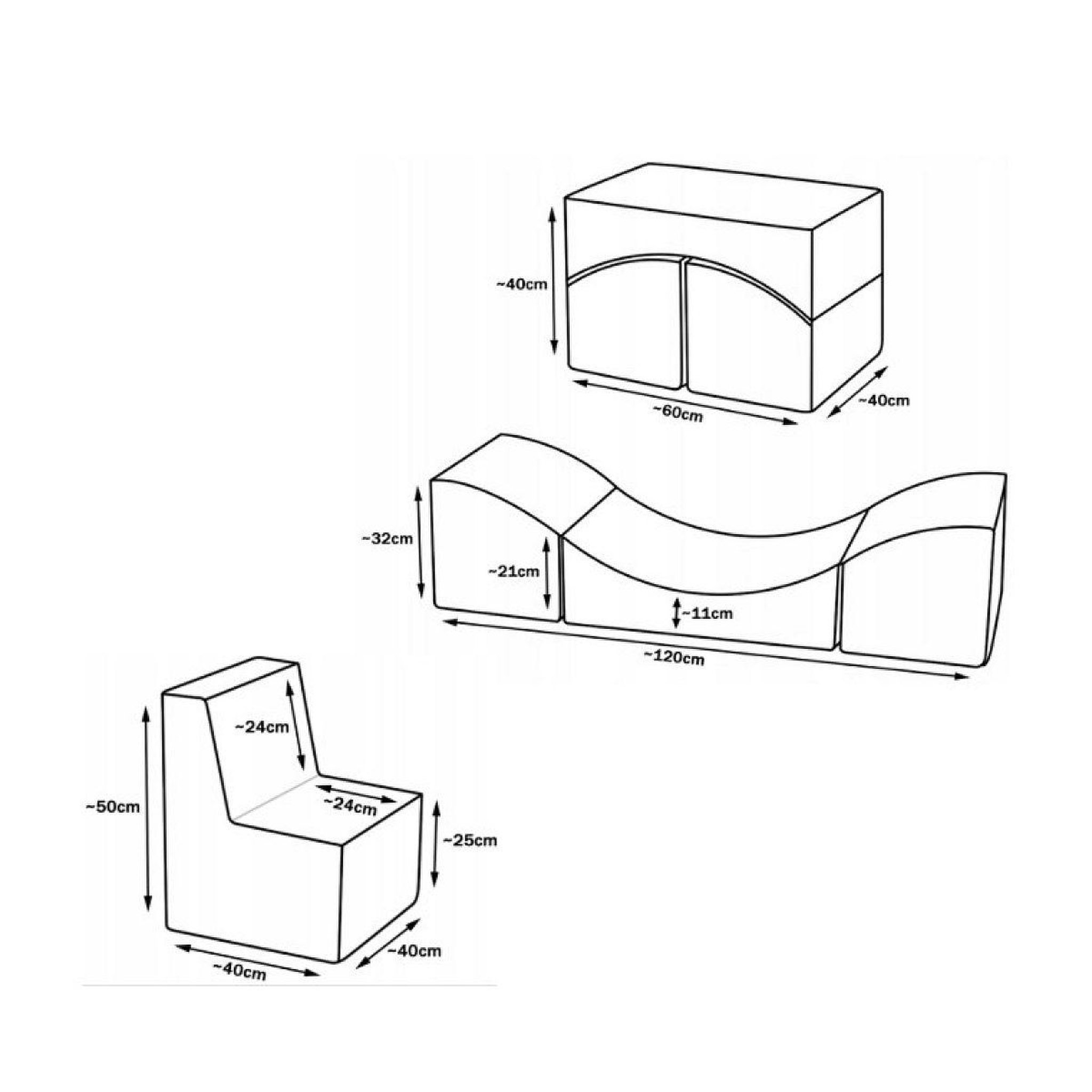 Voir la diapositive 2 : VELINDA Ensemble de meubles en mousse : chaise et fauteuil noir-rouge