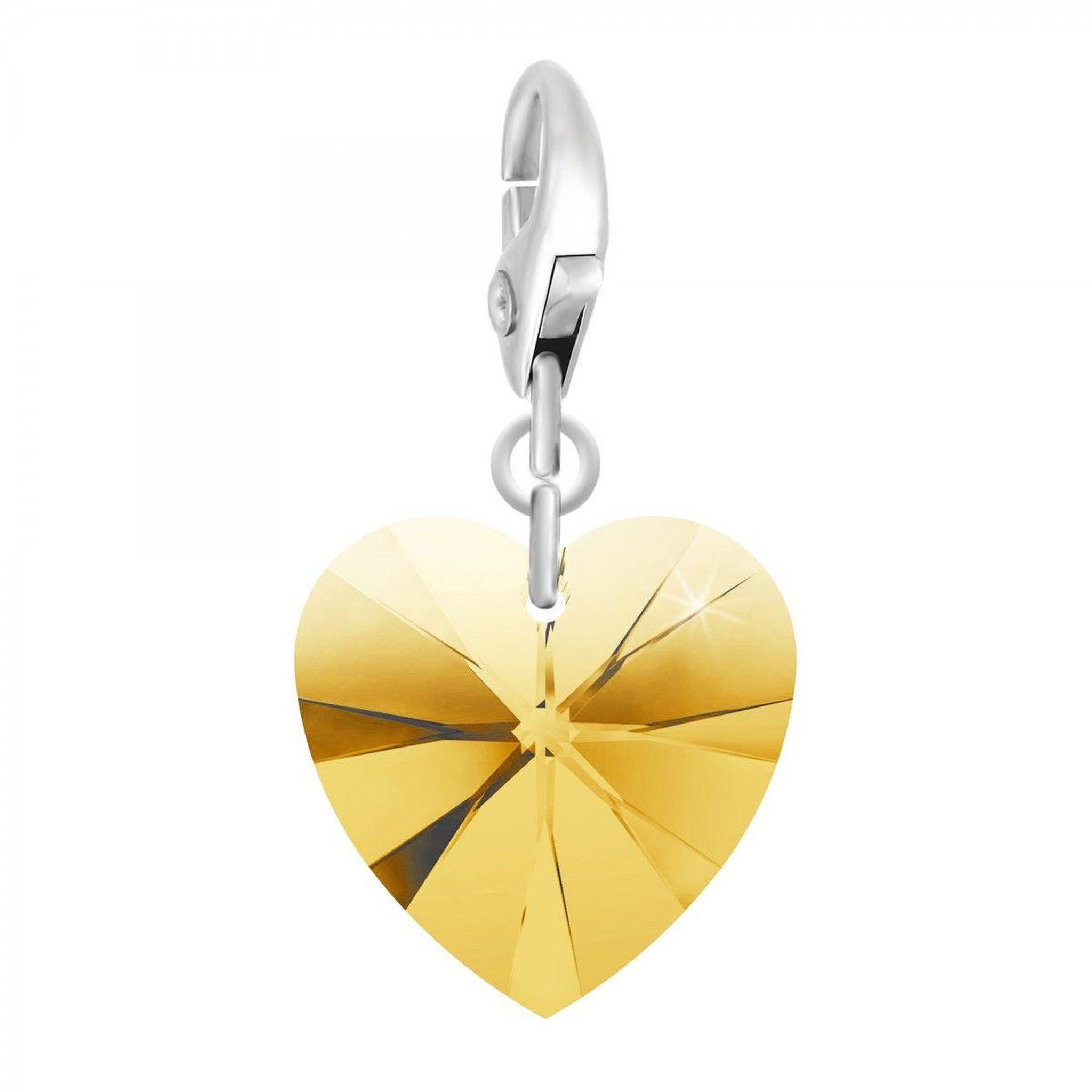 SC CRYSTAL Charm coeur golden SC Crystal orné de Cristaux scintillants