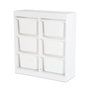 Voir la diapositive 5 : SWEEEK Meuble de rangement enfant. blanc. 6 bacs de rangement en plastique