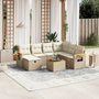 Voir la diapositive 1 : VIDAXL Salon de jardin avec coussins 8 pcs beige resine tressee