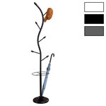 IDIMEX Porte-manteaux 6 crochets TRIANA en métal et bois. Coloris disponibles : Blanc, Noir, Gris