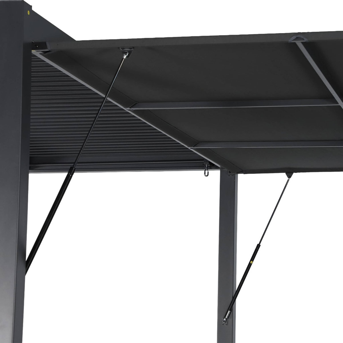 SWEEEK Auvent 4m aluminium et textilène pour pergola bioclimatique anthracite Palace