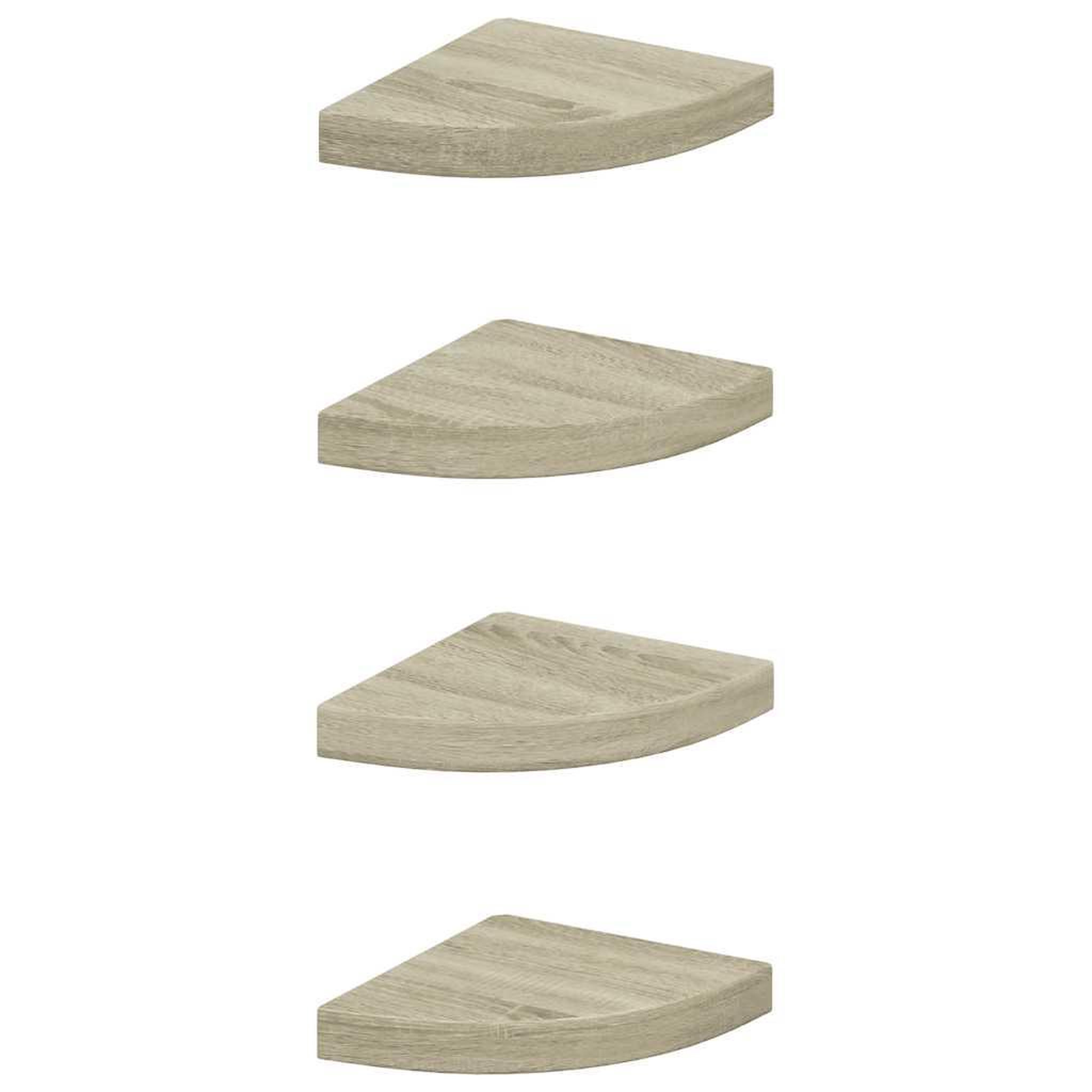 VIDAXL Etageres d'angle flottantes 4 pcs chene 25x25x3,8 cm mdf