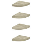 VIDAXL Etageres d'angle flottantes 4 pcs chene 25x25x3,8 cm MDF