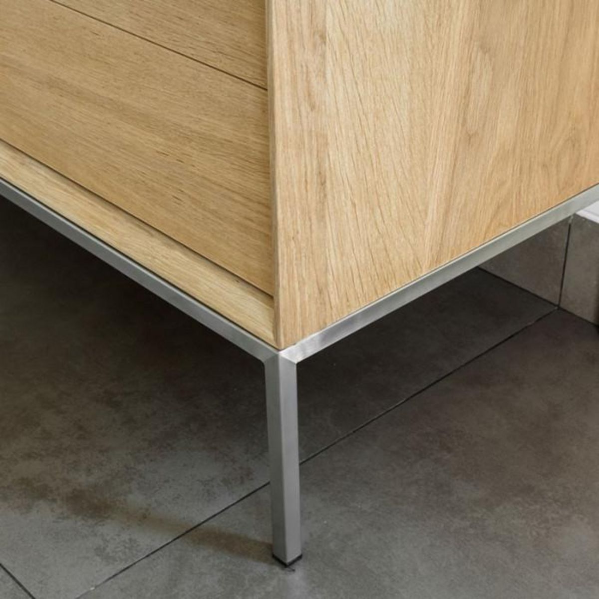 Paris Prix Meuble TV 2 Tiroirs 1 Porte  Kubico  171cm Chêne Massif