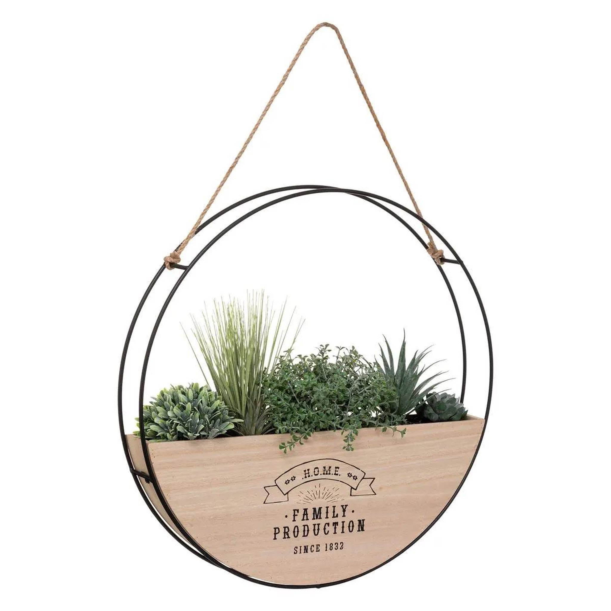 ATMOSPHERA Décoration murale à suspendre  plante  44cm naturel