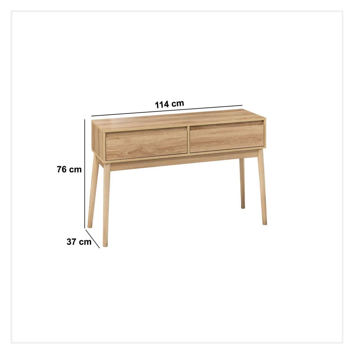 FIVE Console 2 tiroirs Liam en bois - Marron