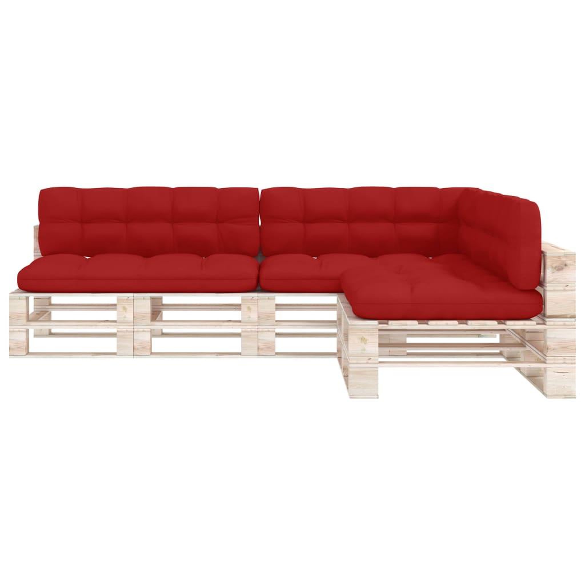 Voir la diapositive 3 : VIDAXL Coussins de canape palette lot de 7 Rouge