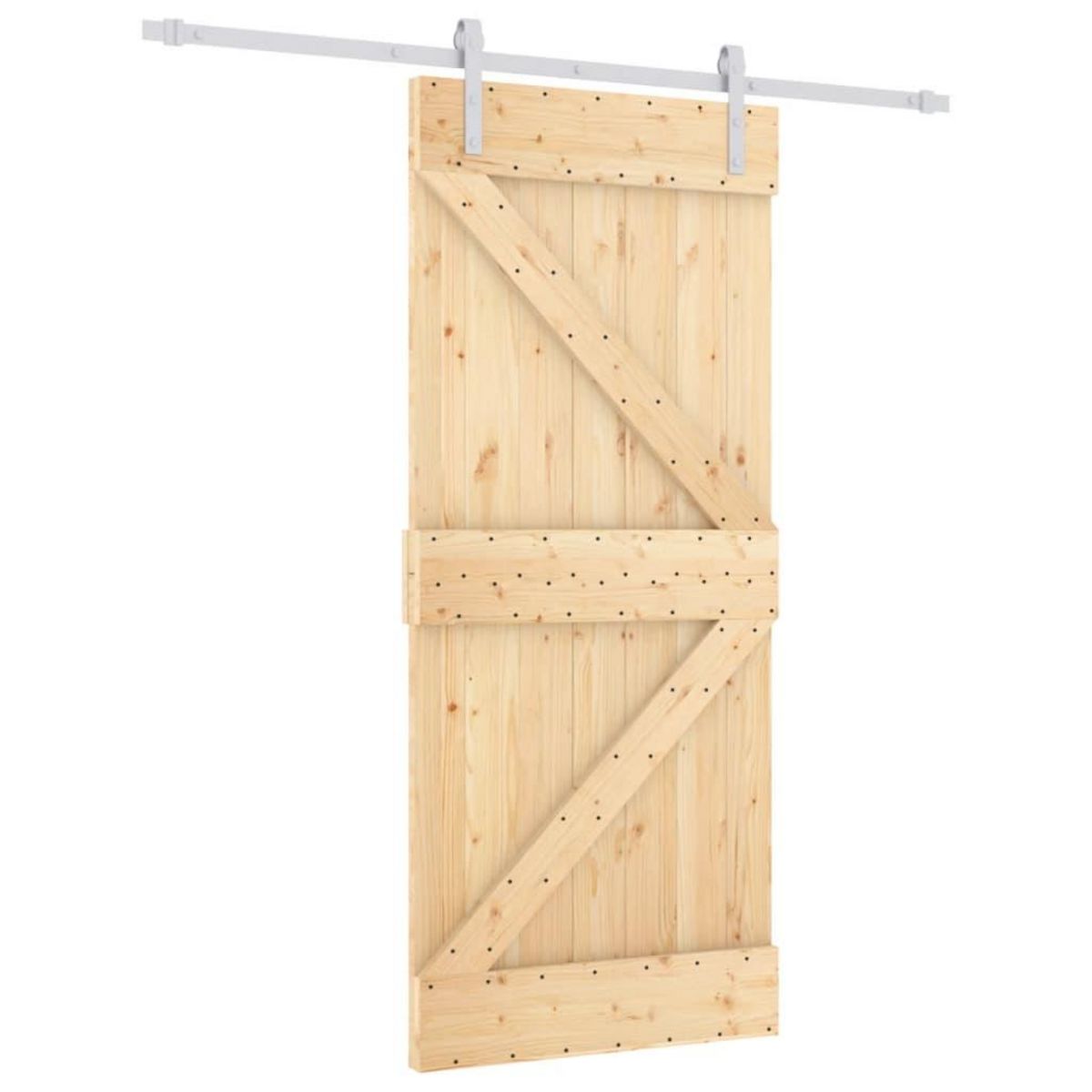 VIDAXL Porte coulissante et kit de quincaillerie 90x210 cm pin massif