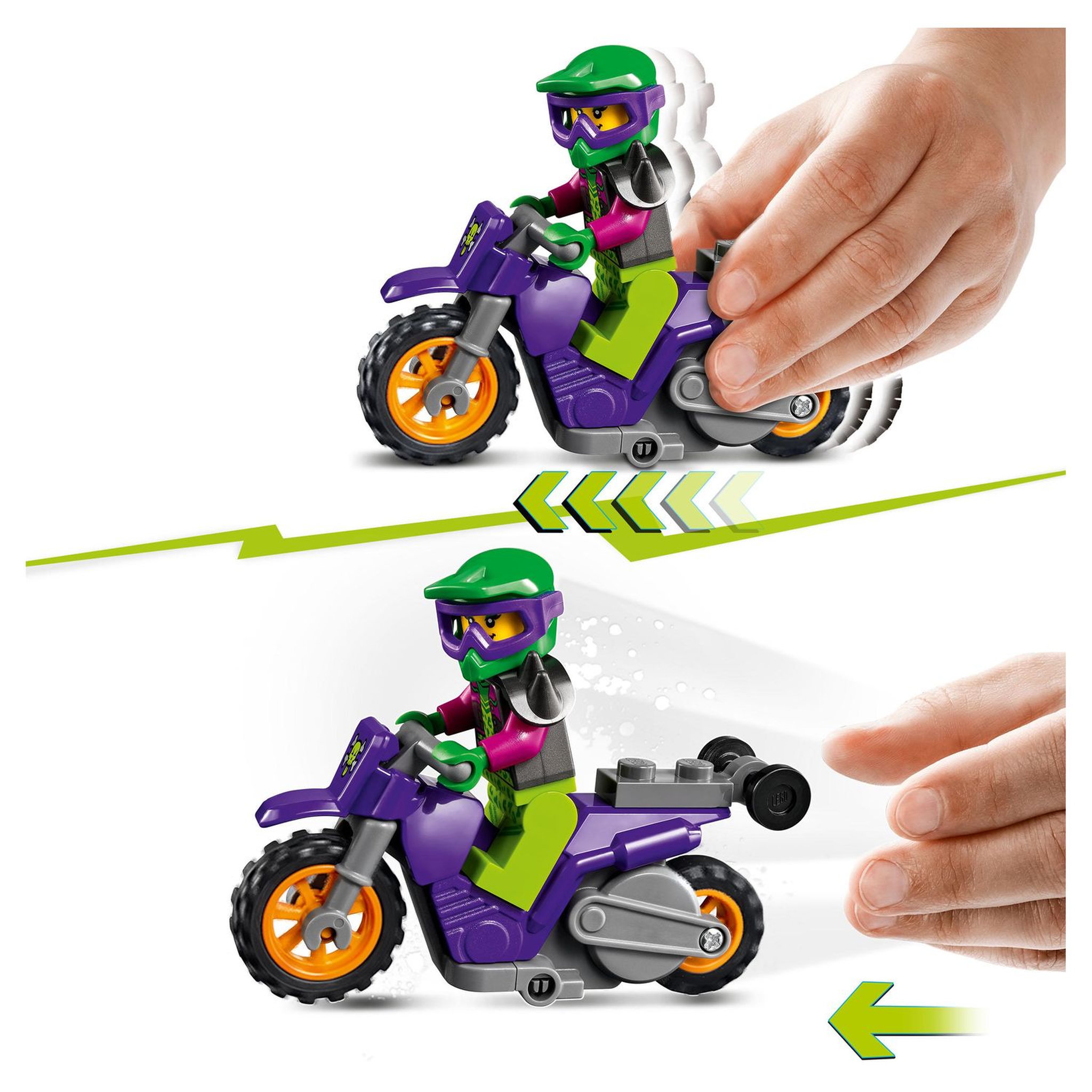 Voir la diapositive 4 : LEGO City Stuntz 60296 La moto de la cascade Roue arrière