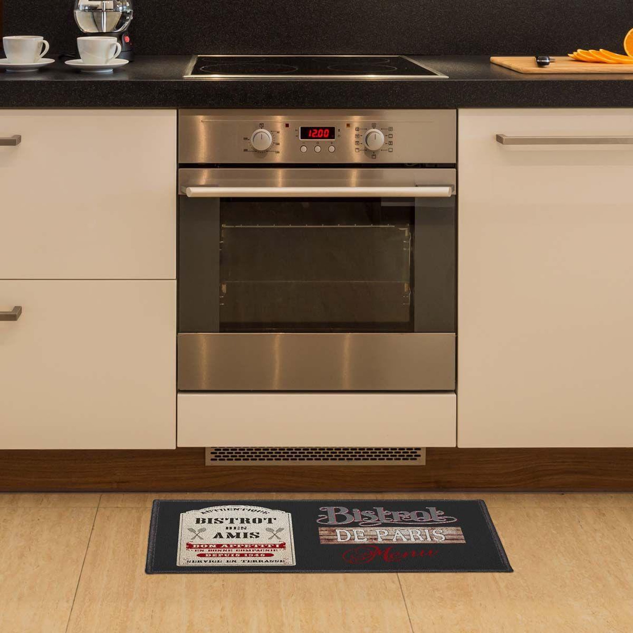 Voir la diapositive 2 : Douceur d'Intérieur Tapis rectangle  bistrot des amis  50x80cm noir