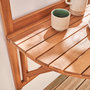 Voir la diapositive 4 : SWEEEK Table d'appoint en bois pour balcon. semi-arrondie. rabattable. hauteur ajustable