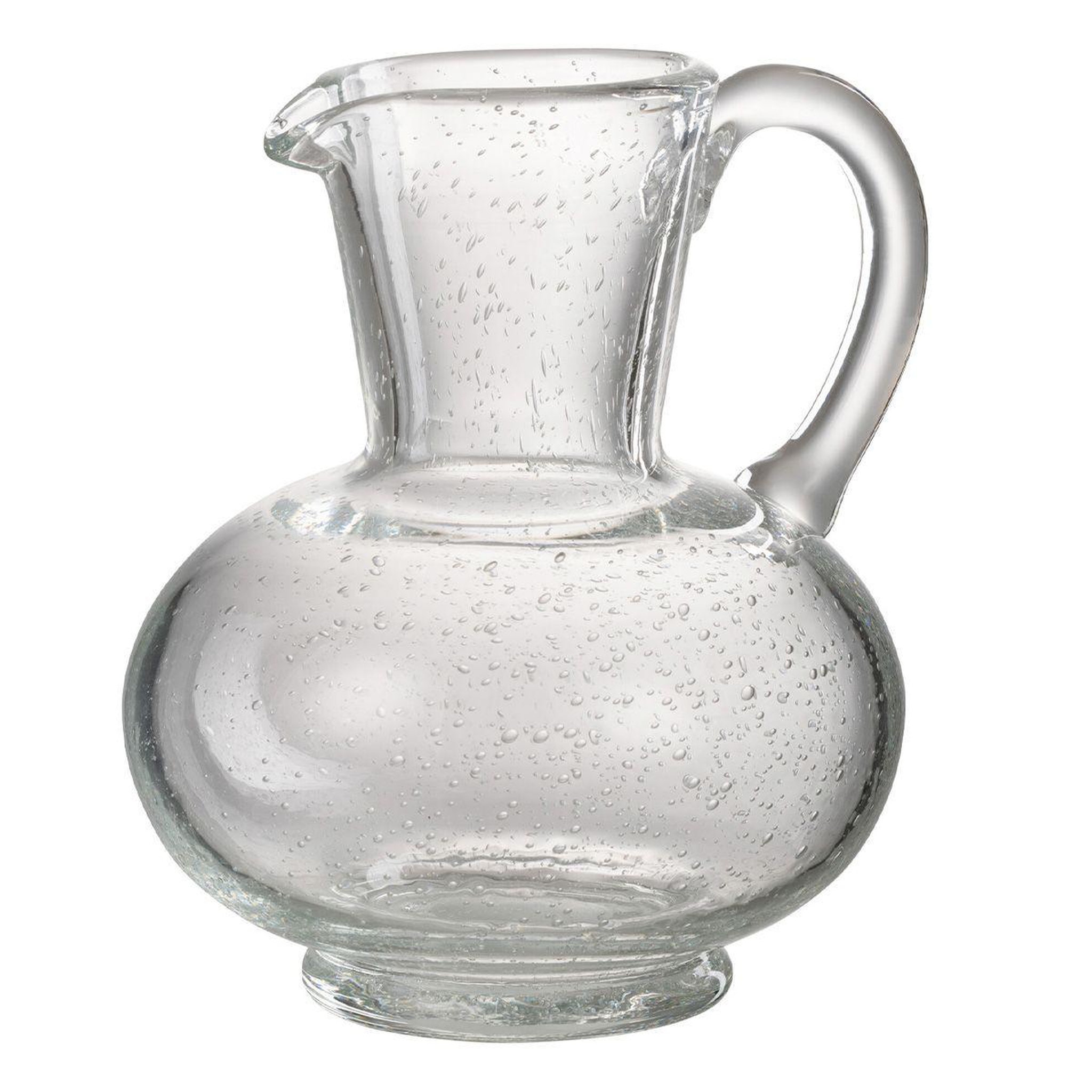 Voir la diapositive 1 : J-LINE Carafe design en verre  boule  21cm transparent