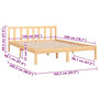 Voir la diapositive 6 : VIDAXL Cadre de lit sans matelas bois massif 160x200 cm