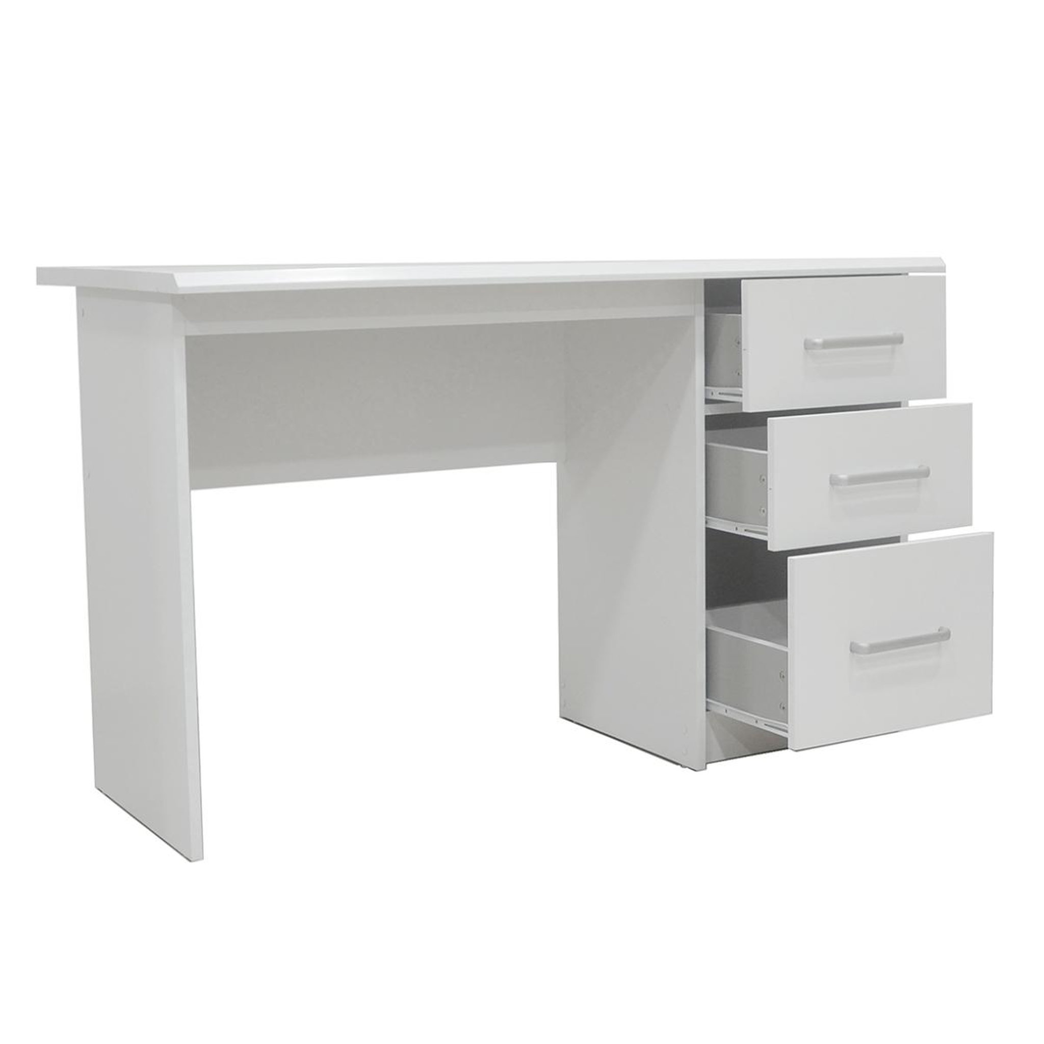 Voir la diapositive 6 : JLC KREATION Bureau moderne blanc 3 tiroirs 120cm otara