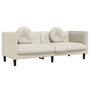 Voir la diapositive 2 : VIDAXL Canape avec coussins 3 places creme velours