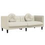 Voir la diapositive 2 : VIDAXL Canape avec coussins 3 places creme velours