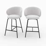 Rendez vous déco Lot de 2 chaises pour îlot central en tissu gris clair 68 cm-Cécilia