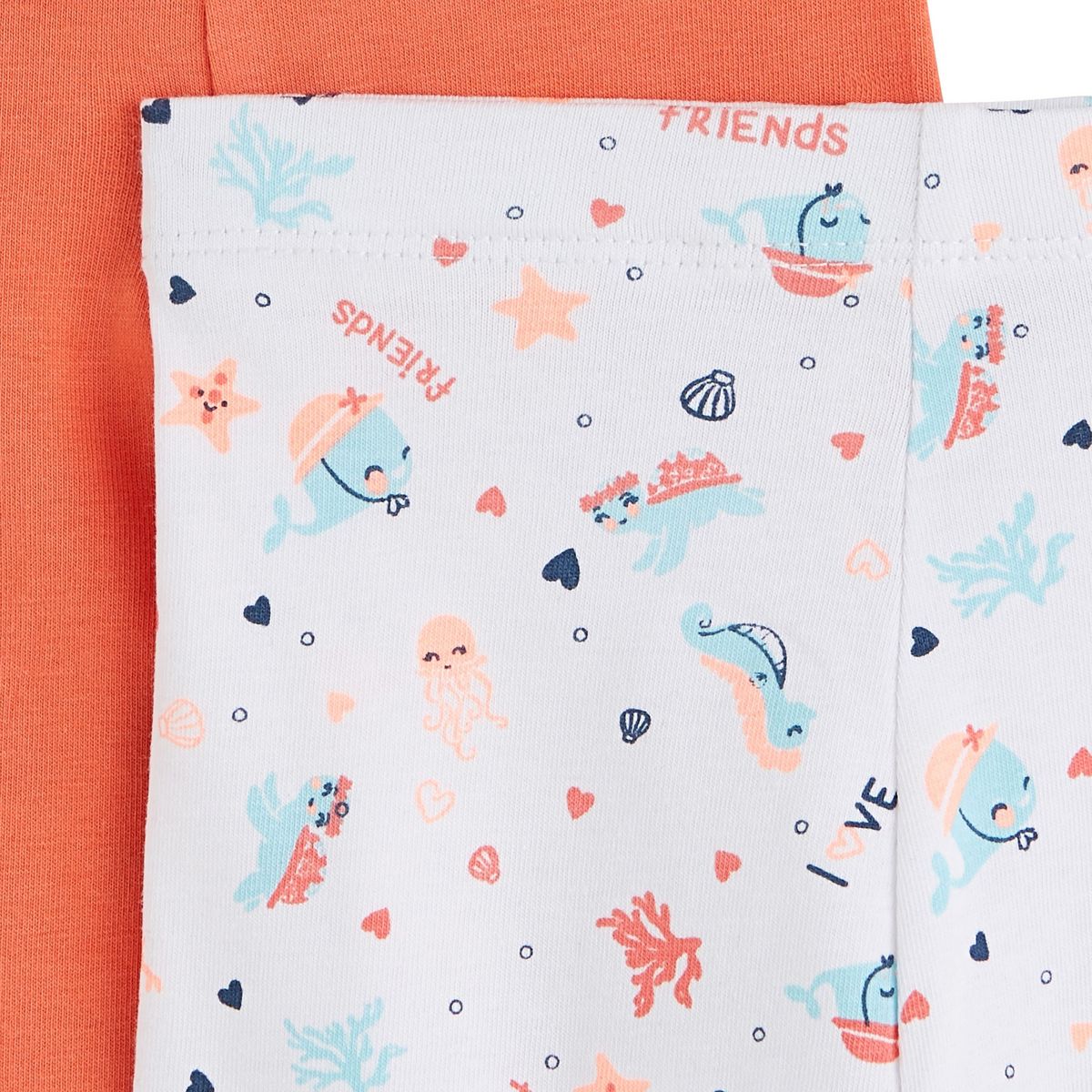 IN EXTENSO Lot de 2 leggings courts bébé fille