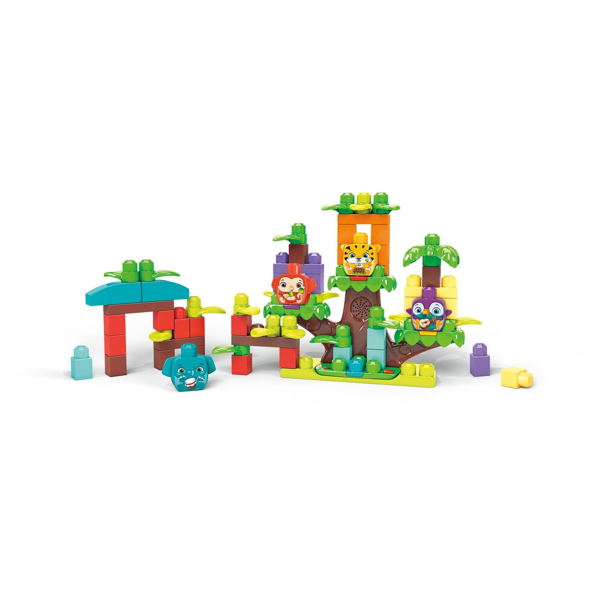 MEGABLOKS Mega Blocks - Jeu de construction interactif "la jungle musicale" 60 pièces