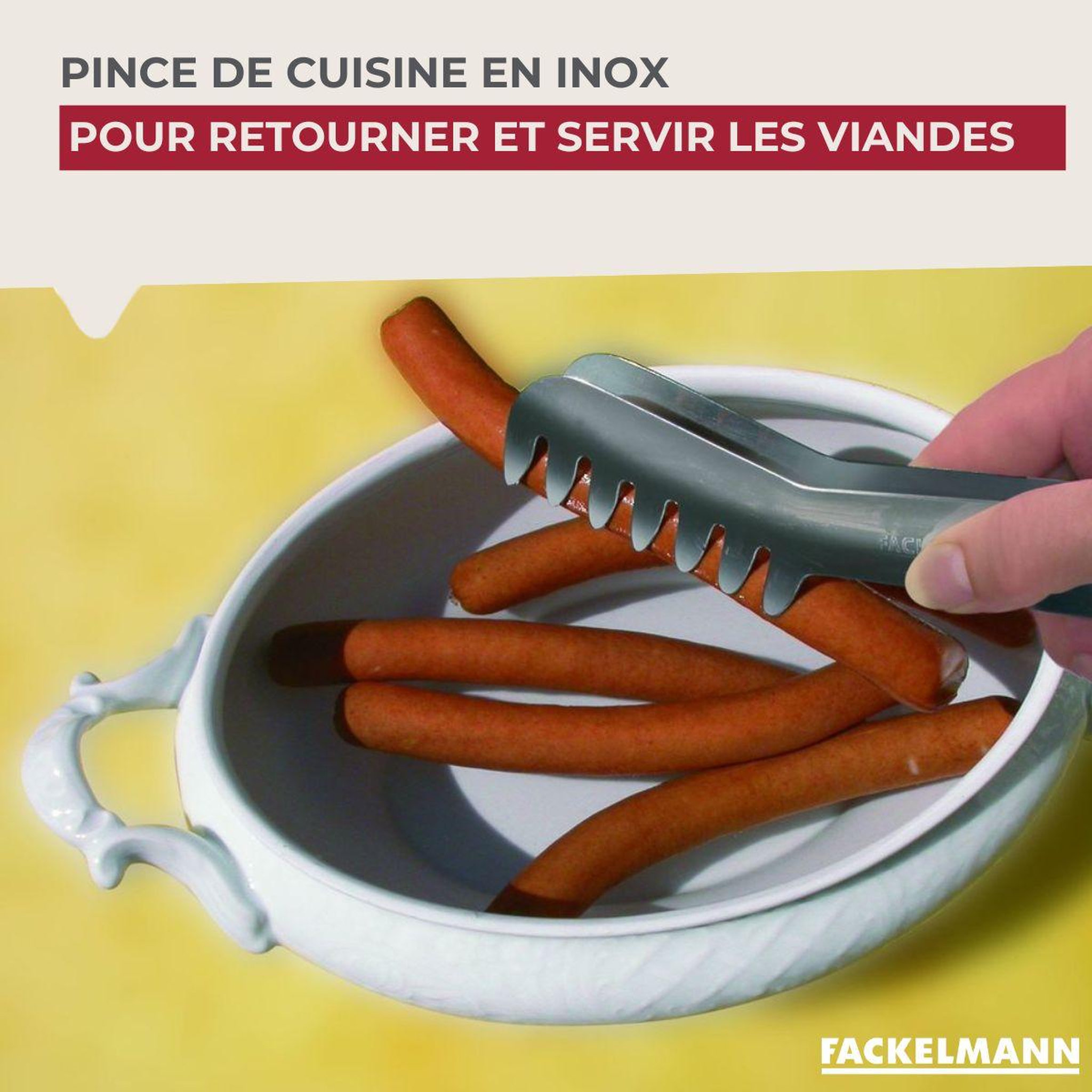 Voir la diapositive 6 : Fackelmann Ensemble de 2 pinces à spaghettis, de cuisine en acier inoxydable 19 cm fackelmann