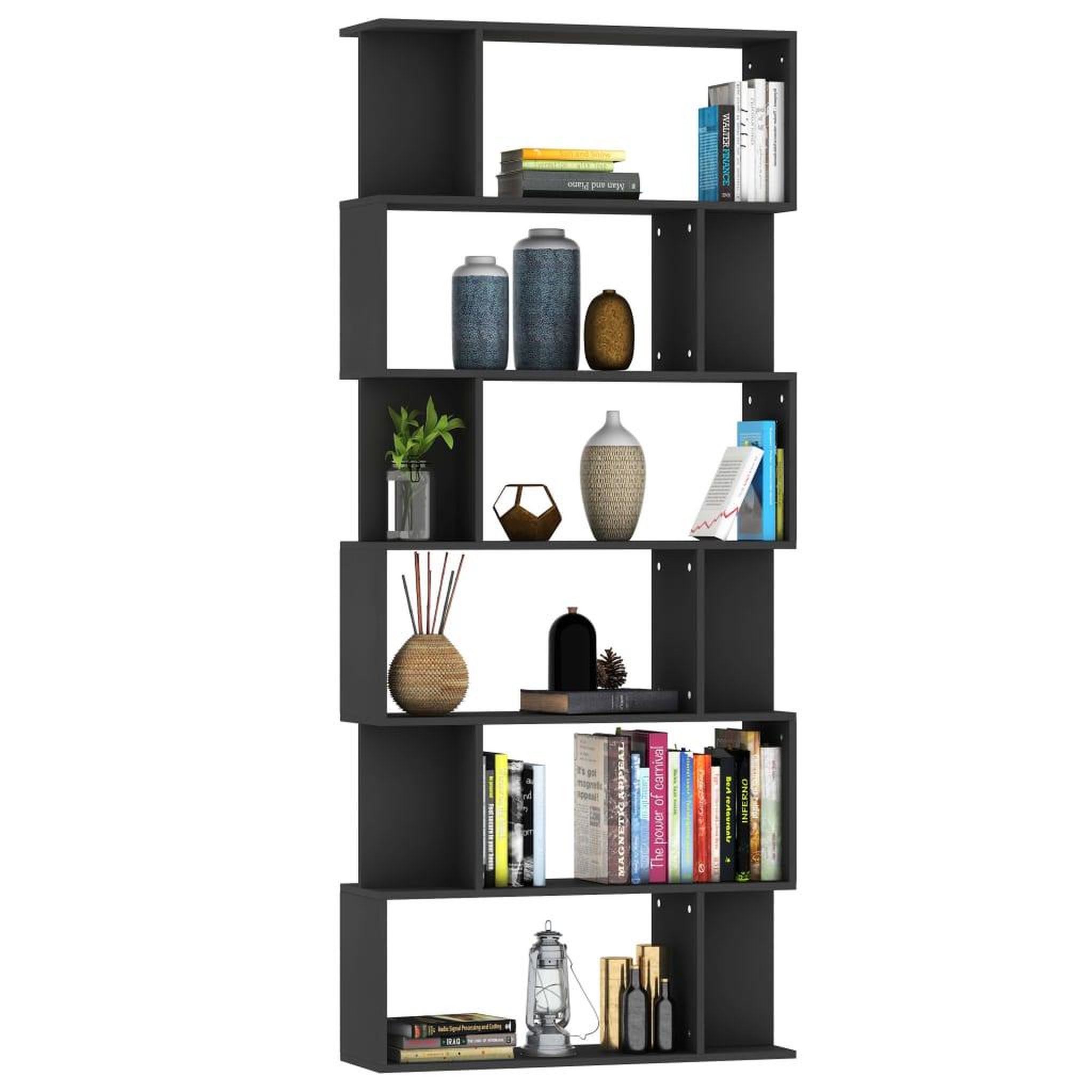 Voir la diapositive 3 : VIDAXL Bibliotheque/Separateur de piece Noir Bois d'ingenierie