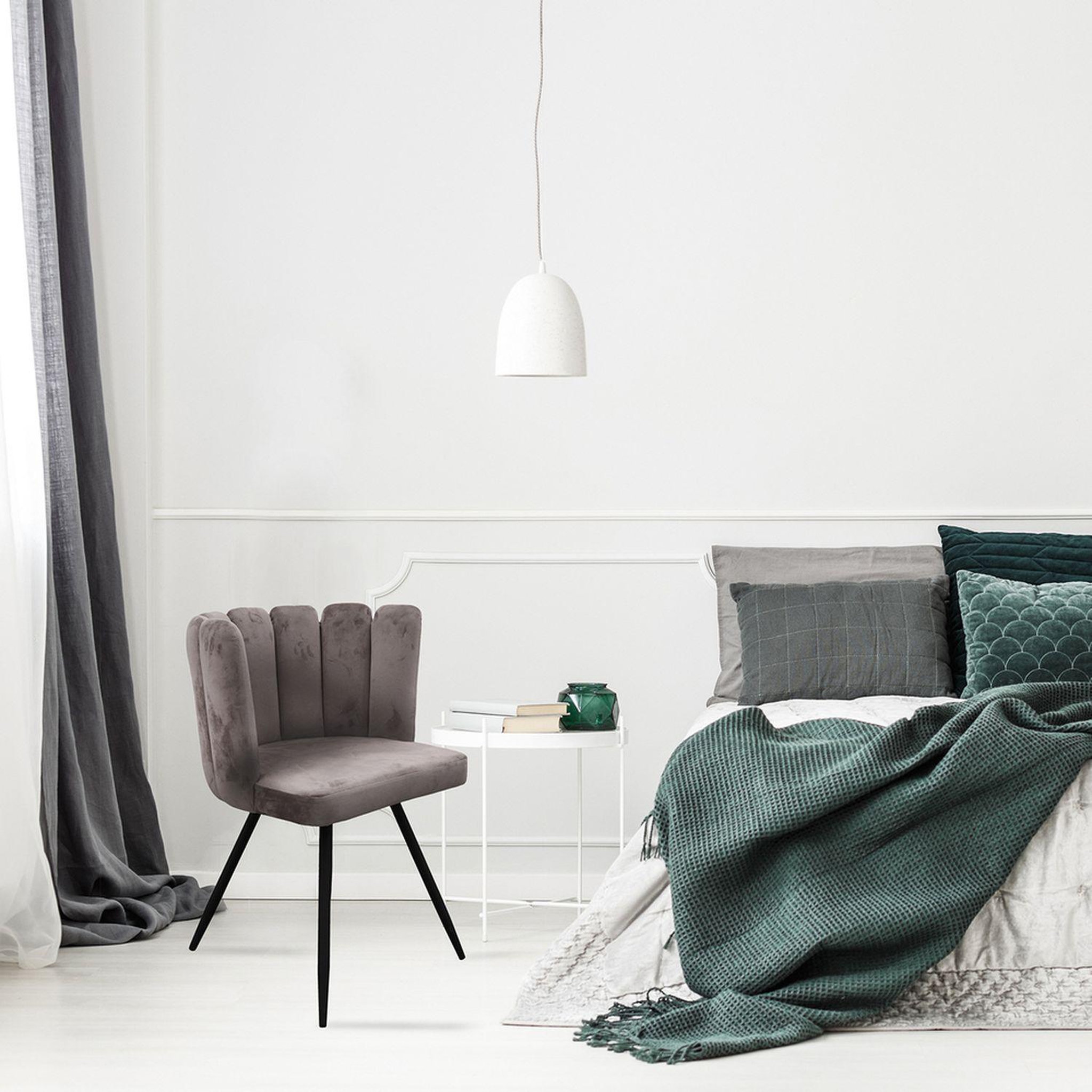 Voir la diapositive 2 : The Home Deco Factory Chaise design effet velours ariel